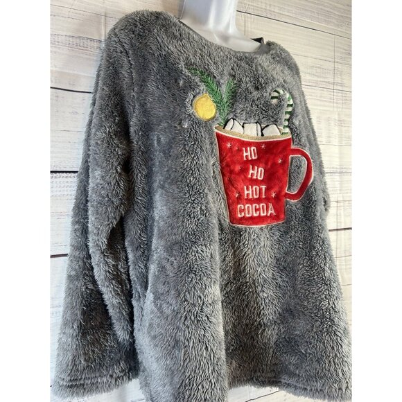 Secret Treasures Women's Plush Cocoa Holiday Christmas Pajama Top Size XL - Picture 3 of 9